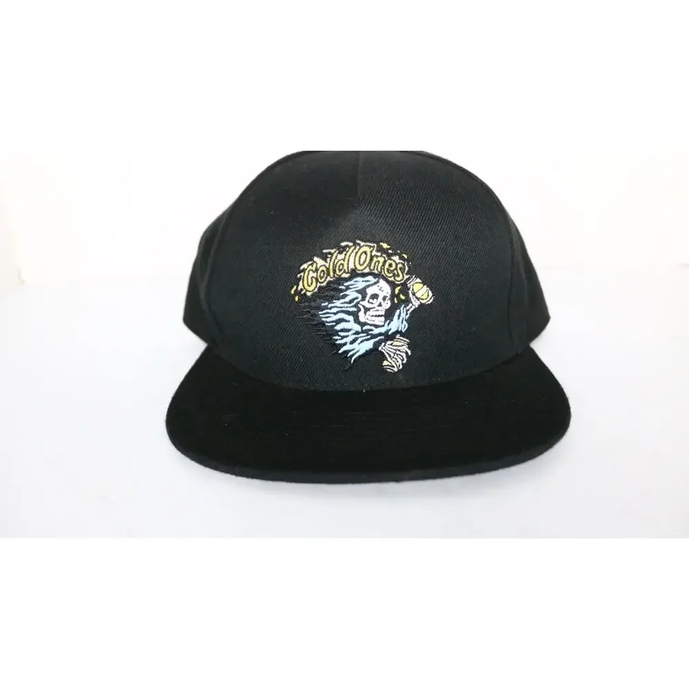 Vans Off The Wall Black Cold One’s Adjustable Hat Beer Reaper Embroidered